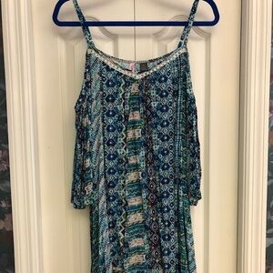 Cold Shoulder Print Dress
